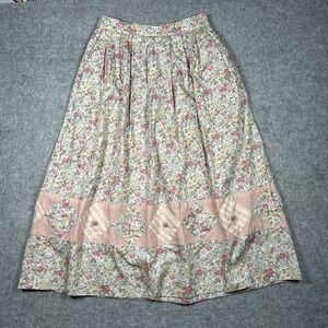 Vintage Susan Bristol Long Skirt Patchwork Floral Print Women's 12 Whimsical 90s